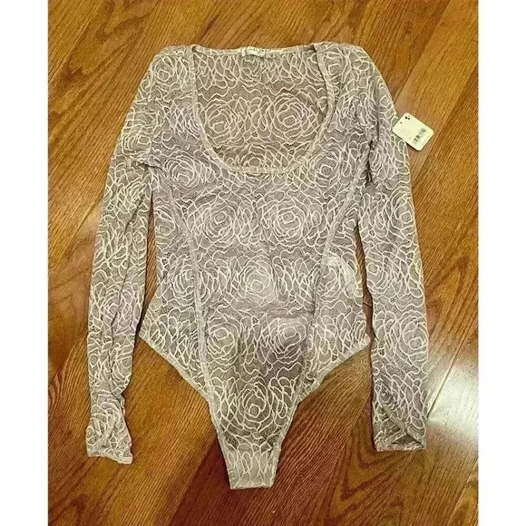 Free People Tops - Free People In My Head Sheer Lace Purple Bodysuit Small Fairy Whimsigoth